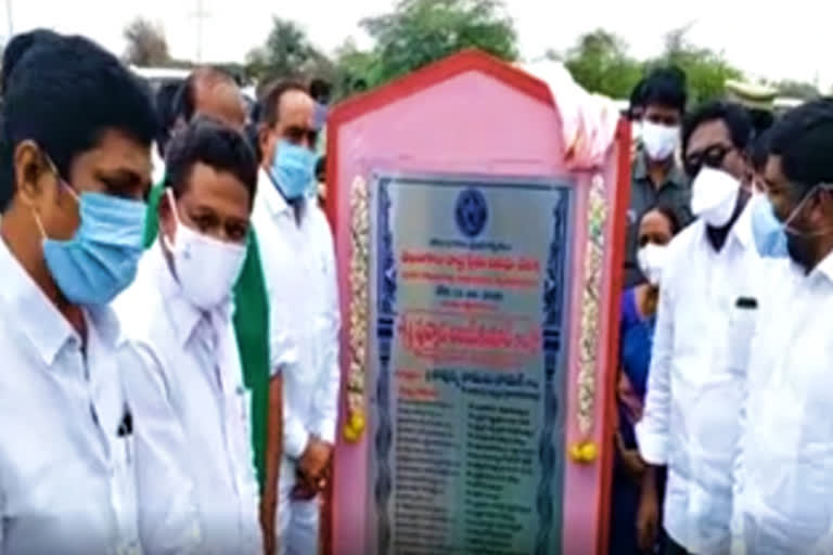 minister puvvada started development works at timmaraopeta