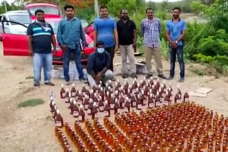 468 illegal Liquor Bottles Seized by police at gandrai in krishna district