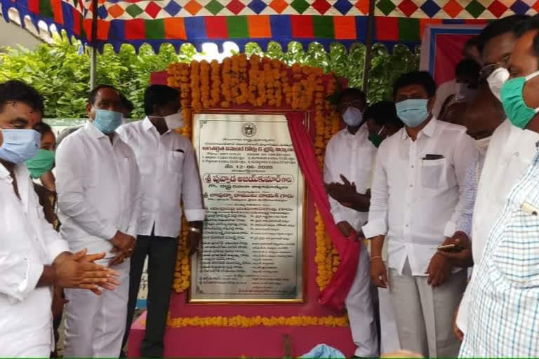 minister puvvada started development works at singareni