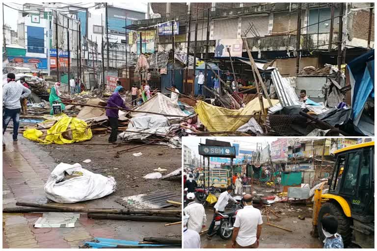 Encroachment removed from mahatam phule market in Jalna