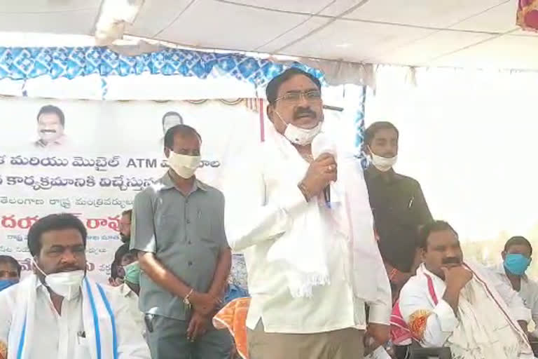 minister errabelli toured in parvathagiri in warangal rural