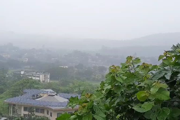 rain fall giving relief to the local people of guwahati city