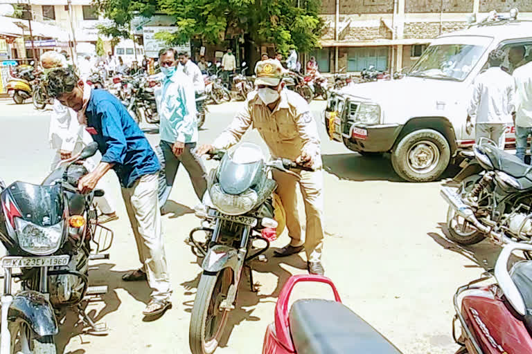 police seized Two wheelers at Athani