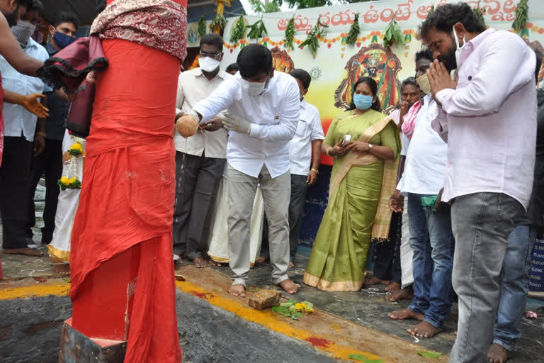 kanakadurga temple 9th anniversary celebrations attended by mla gudivada amarnath in anakapalle