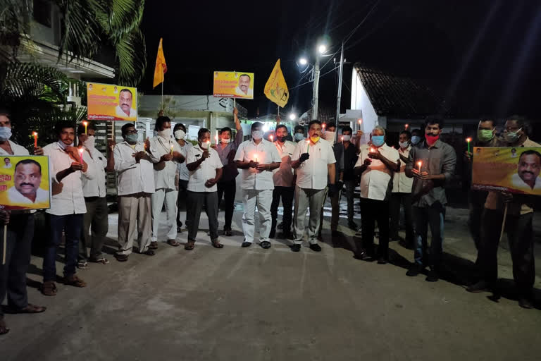 tdp leaders in east godavari dst protest against arrest of ex minister achennaidu