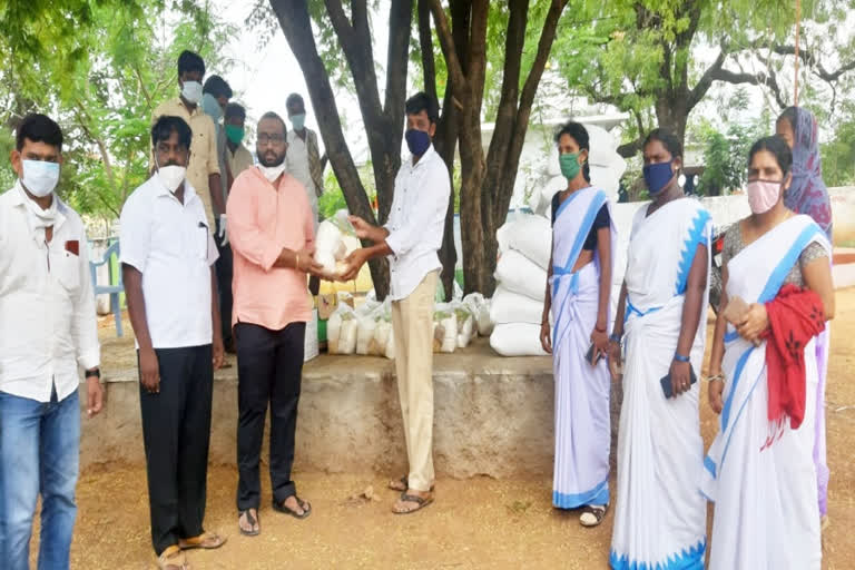 KSR Trust Distribution of essentials at sanjeev nagar vikarabad