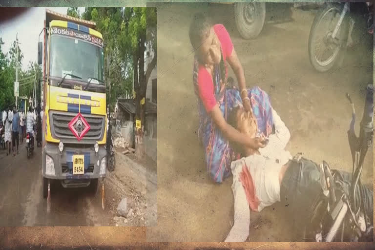 a ypung boy died in road accident at Krosuru in Guntur district