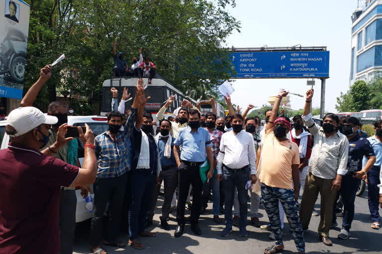 indefinite protest by private bus operators in rajasthan