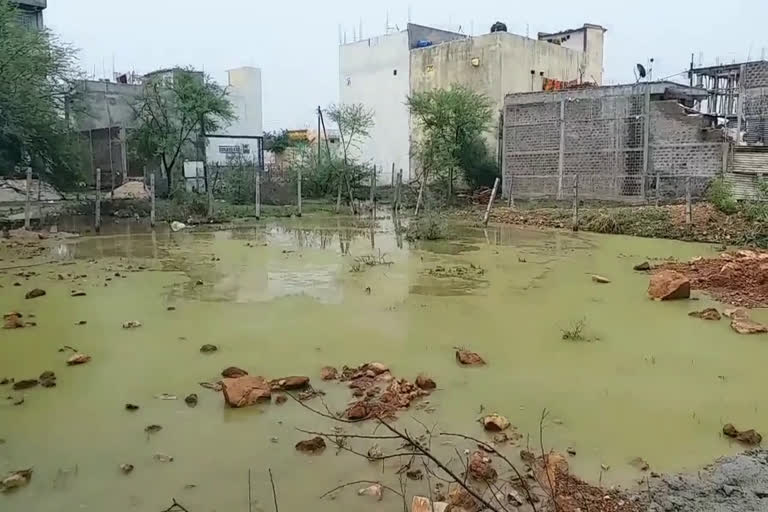 Rain water filled in empty plots