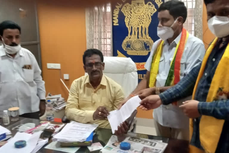 tdp cadre gives document of solicitation to officers