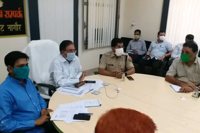 नागौर में टिड्डी दल का हमला, locust attack in Nagaur, Collector took meeting in nagaur