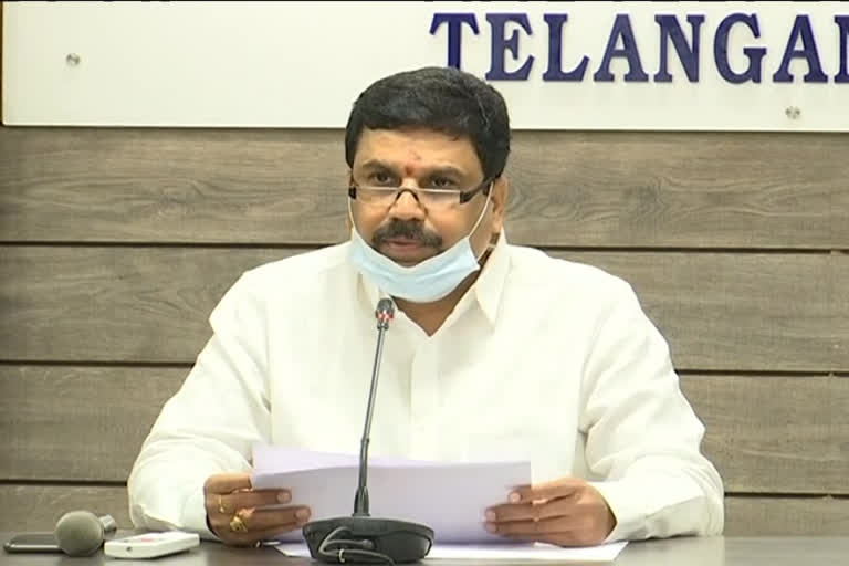 civil supply chairman mareddy srinivasareddy press meet on grain production in telangana