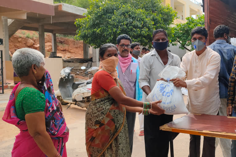 Groceries Distribution In Yadadri Temple