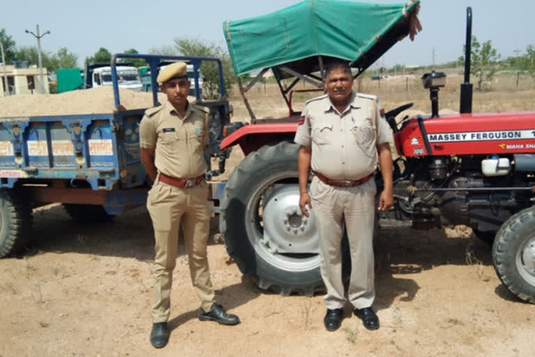 raniwara news, Jaswantpura police, gravel seized