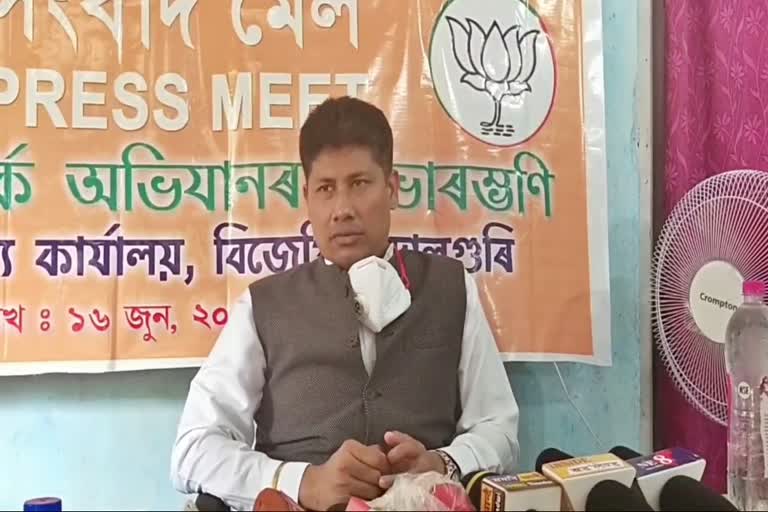 State health minister piyush hazarika pressmeet udalguri assam etv bharat news