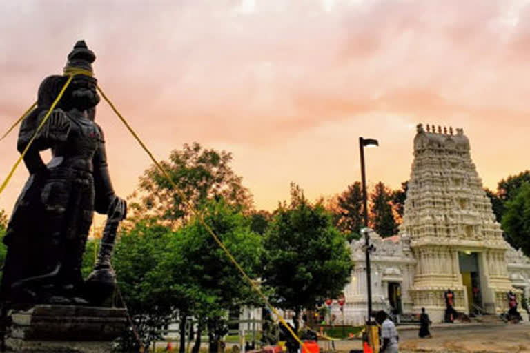 Hindu Temple of Delaware install 25 feet tall Hanuman statue