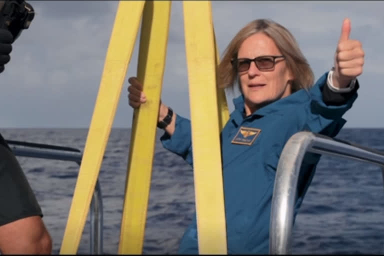 Female spacewalker journeys to bottom of the ocean