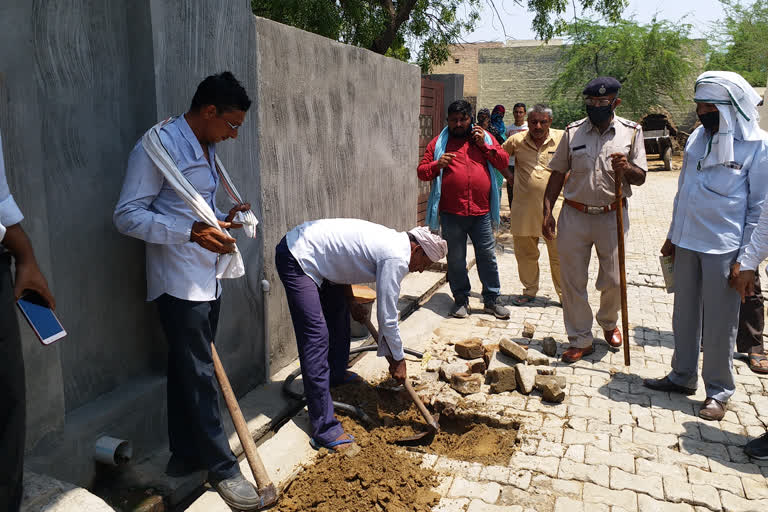 Public health took action against illegal water connection in Gohana