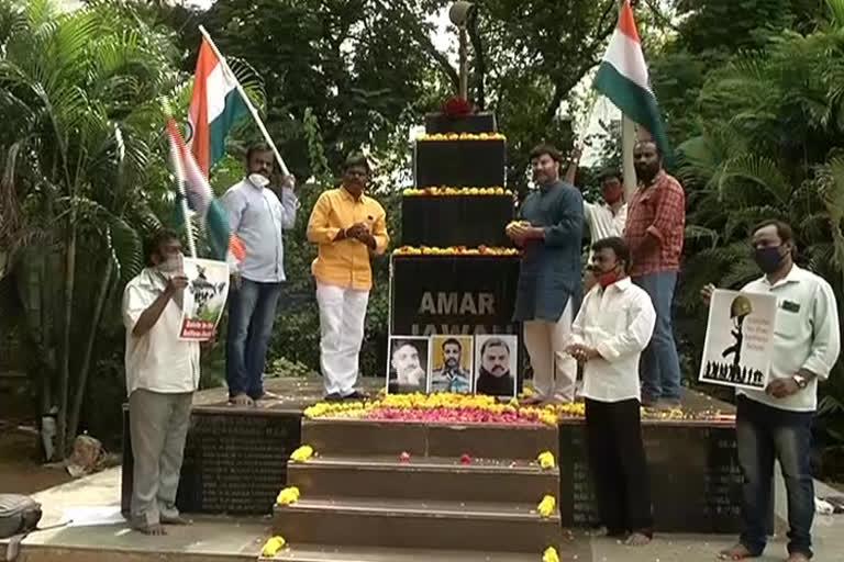 Bjp leaders  tribute to the Amarajavans at tirupathi chittoor district