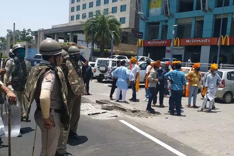 Karni sena protested against China, चीन के खिलाफ करणी सेना का प्रदर्शन