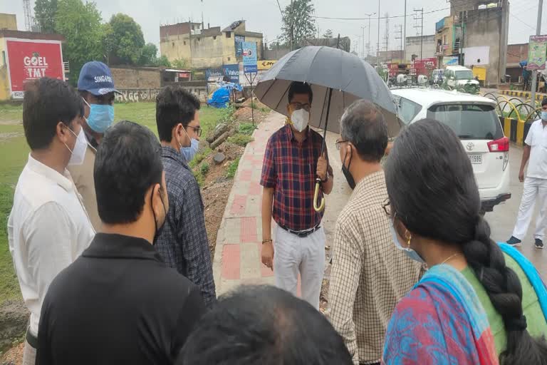 inspection of ring road by surguja collector sanjeev kumar jha