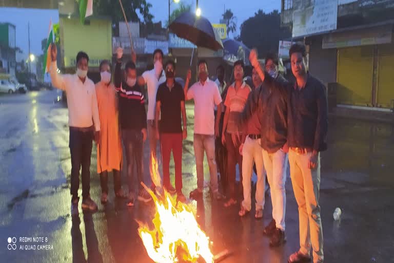 District Youth Labor Congress burnt effigy of China Army