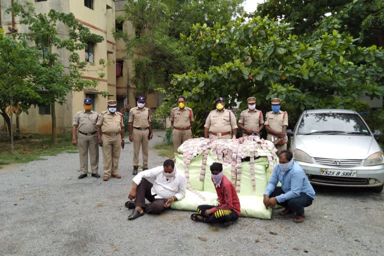 Confined gutka packets were seized in the vehicle checkup at siddipeta husnabad