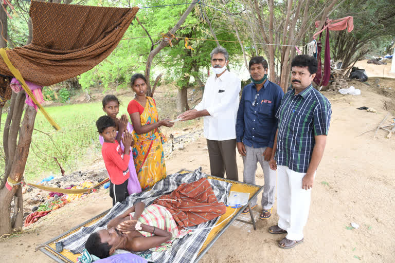 Financial assistance to  vertebrae fractured person in Nellore