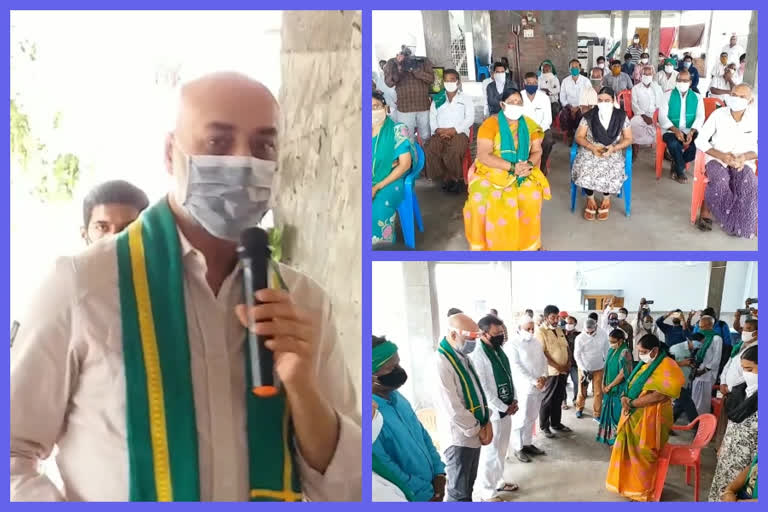 MP Galla Jayadev met with farmers in Tuluru for  Amravati protest in guntur district