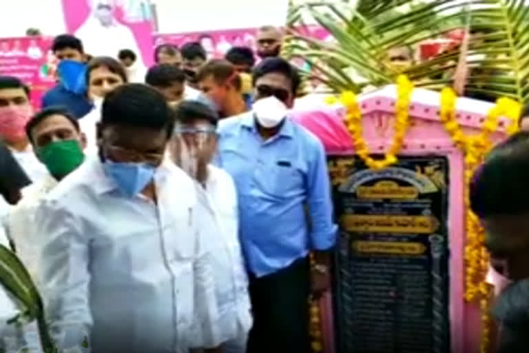 minister puvvada ajay kumar laid foundation stone at bhadradri district