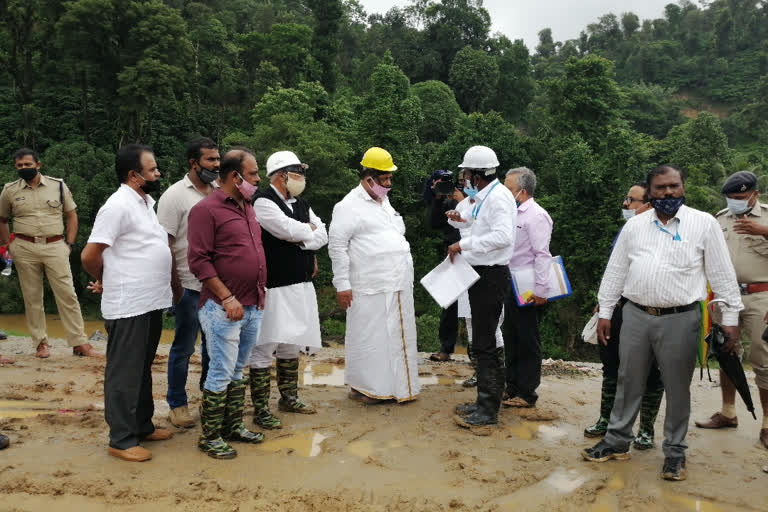 Minister K Gopalya reviewed the ettina hole project