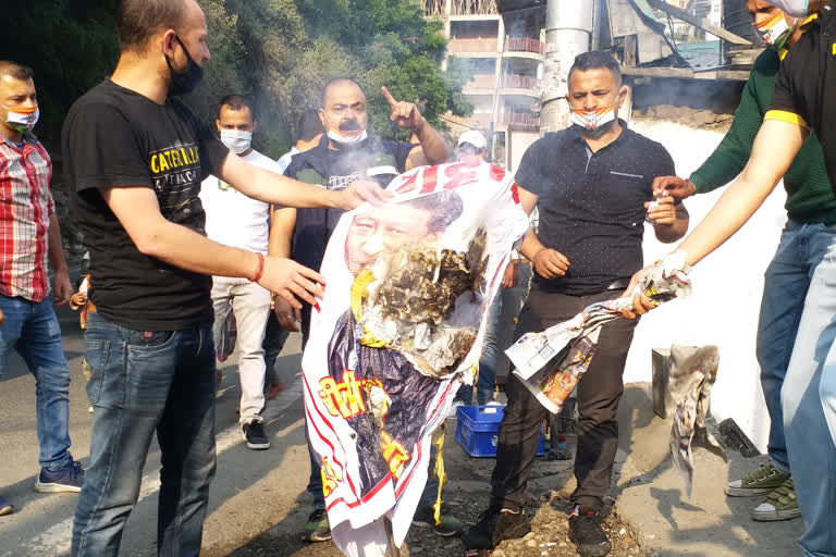 Youth Congress protest against China in Shimla