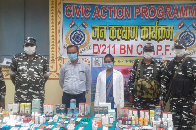 crpf corona awareness campaign in Dhamtari