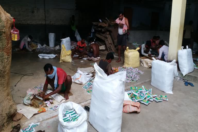 District administration raid at tabacco factory in chaibasa