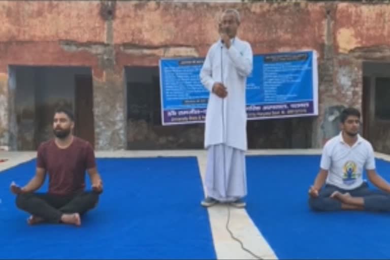 yoga class being run by ayush department in palwal