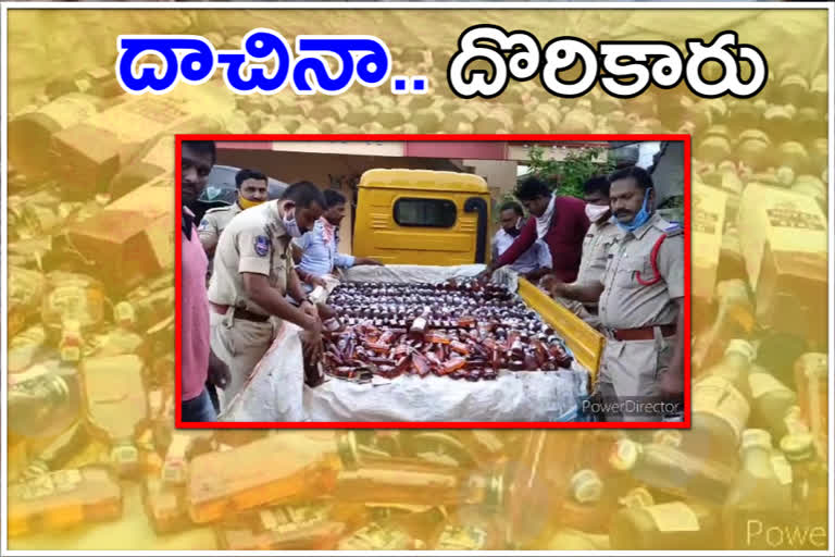 Arrest of accused of moving liquor to ap at durgapuram in suryapet district