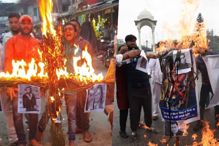 sushant singh rajput, salman khan, karan johar, ekta kapoor, bihar protest, ETVbharat