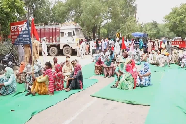 family protest fornt of police station chhajli to demanding arrest of dalit bhola singh's killers