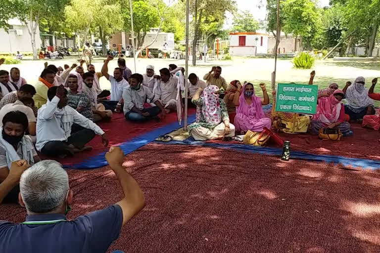 PTI teachers protest in kaithal