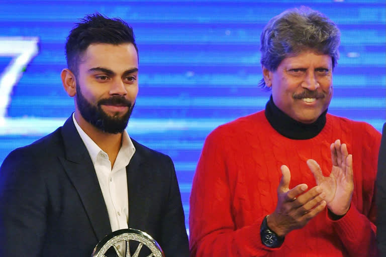 Kohli, Kapil Dev, Srikkanth, Team IndiaKohli, Kapil Dev, Srikkanth, Team India