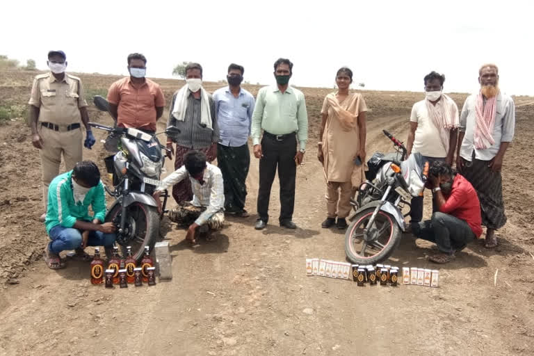 seb officers rides on state wide and caught karnataka liquor, sand, cheap liquor packets