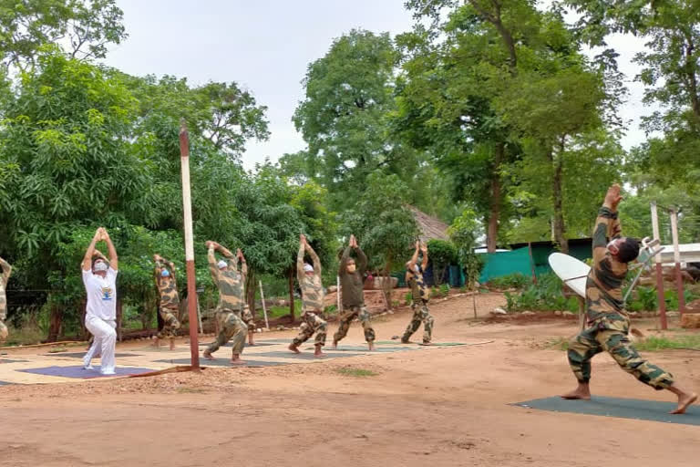 bsf jawan did yoga in kanker