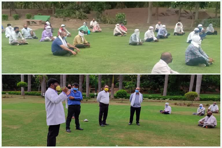 ndmc horticulture director distributed herbal kadha to the gardeners of nehru park