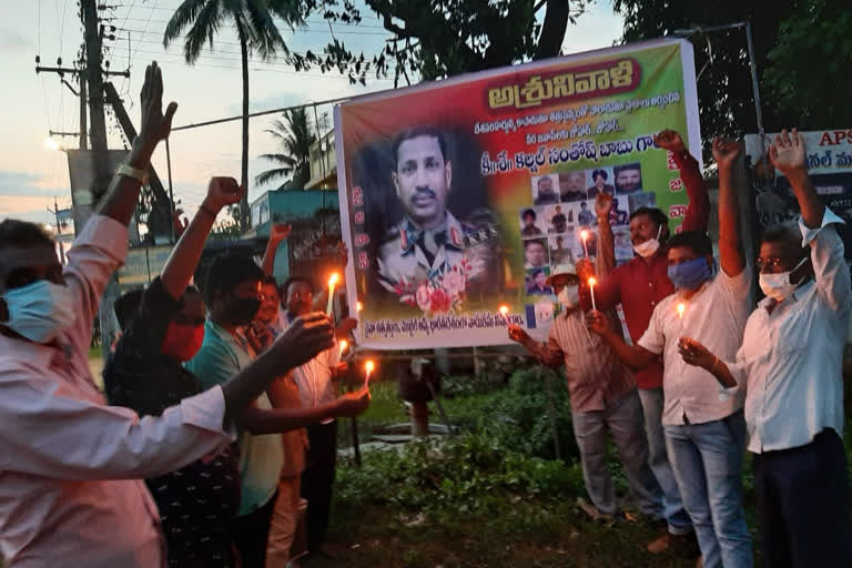 palakonda rtc union given condolence to colonel santosh kumar