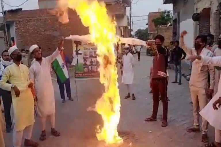 people burnt effigy of chinese president in panipat