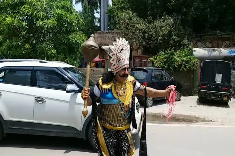 yamraj educating people about corona in jind