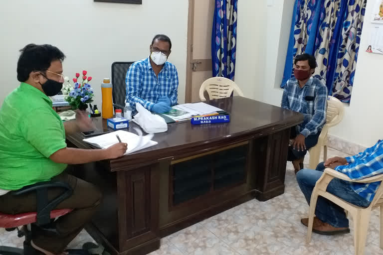 upadhi hami works visited by APD ravindra in viziangaram dst