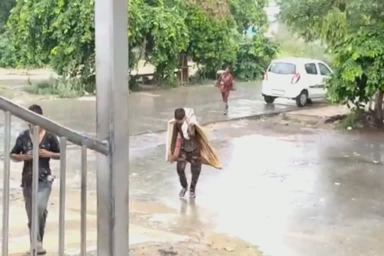 first monsoon rain in faridabad