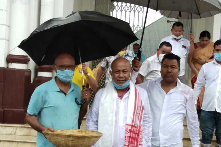 BPF leader Hagrama Mohilari visited Barpeta satra