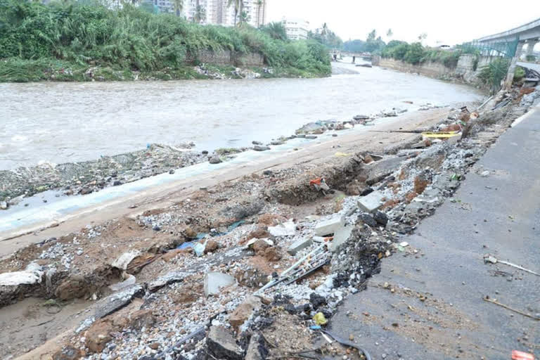 Fall of the  Vrushabavati River  Barrier